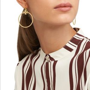 Tory Burch Stacked Logo Hoop Earrings
